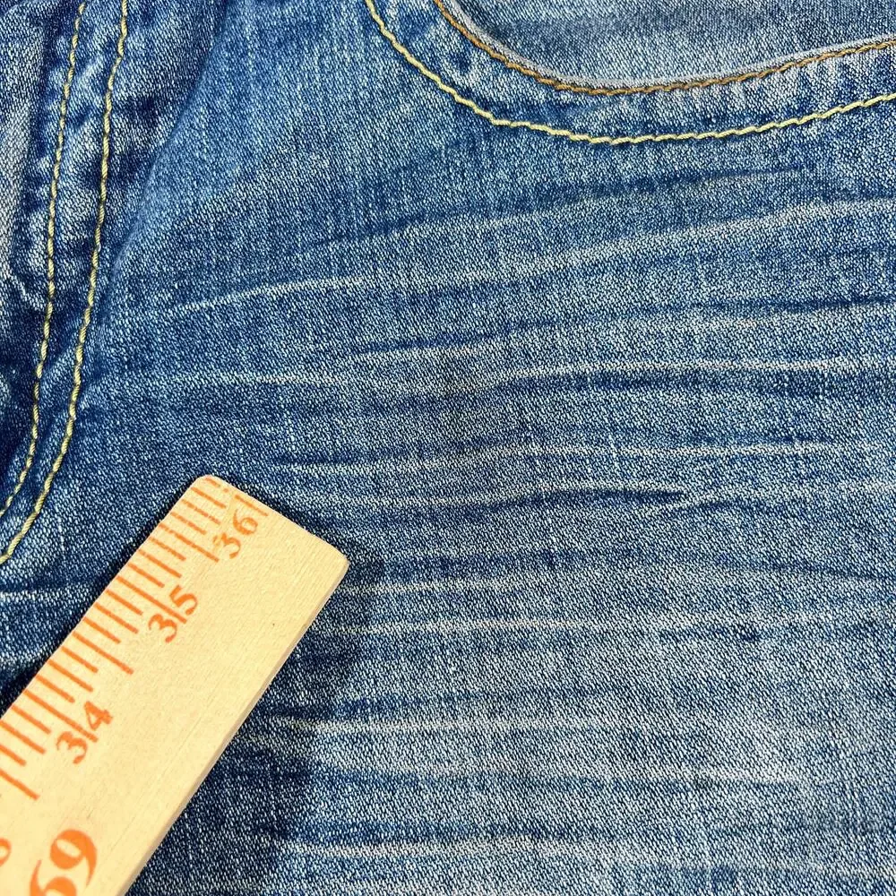 Y2K True Religion Billy Dark Hollow First Edition Cropped Denim Shorts 34